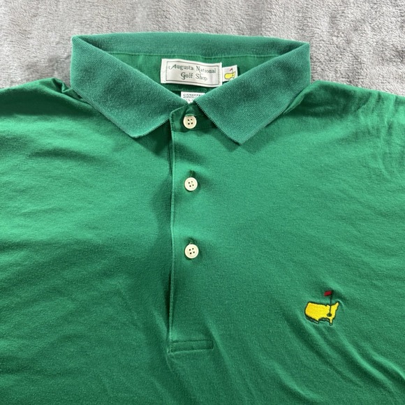 VTG Augusta National Golf Shop Masters Polo Shirt Mens XL Green 90s Hong Kong - Picture 2 of 11